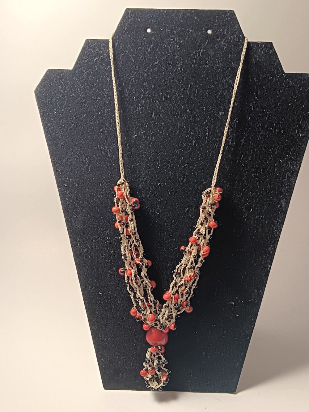Handmade Huayruro seeds Necklace Boho Statement Red Black